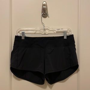 Black Lululemon speed up shorts